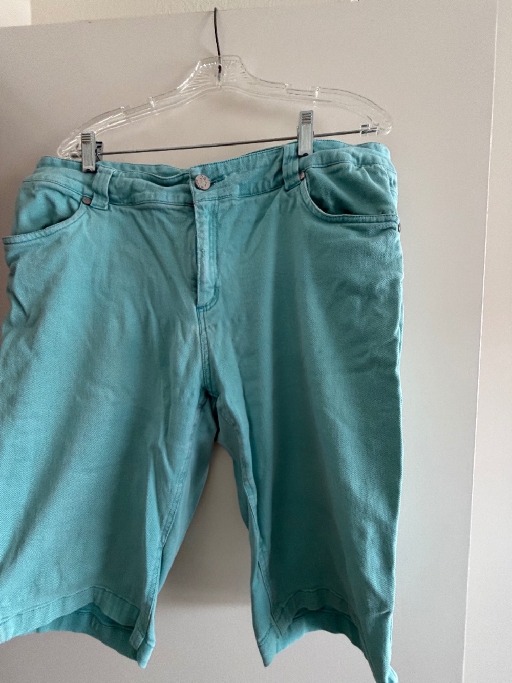 Aqua Denim Bermuda Shorts